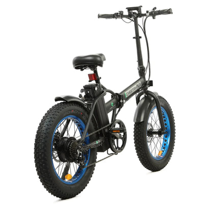 ECOTRIC BIKES 48V Fat Tire Portable and Folding Electric Bike with LCD display-Black and Blue -Long Battery Life