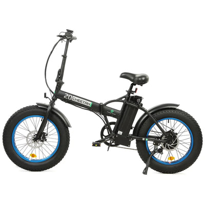 ECOTRIC BIKES Ecotric 48V Fat Tire Portable and Folding Electric Bike with LCD Display-Black and Blue